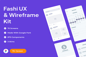 Fashi UX & Wireframe Kit, an UI Kit Template by Lumina_ui_ux202