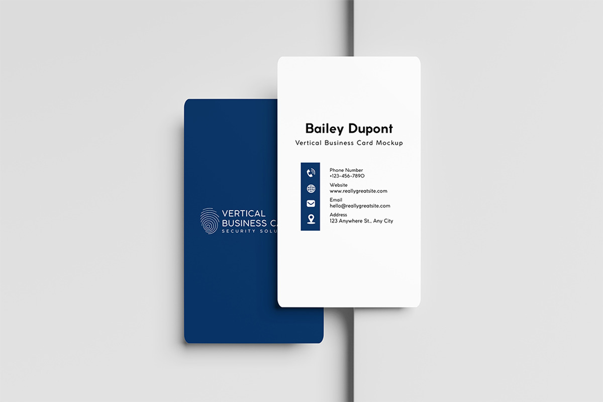 Vertical Business Card Mockup, an Advertising Mockup by swsi-studio (Photo 2 of 5)