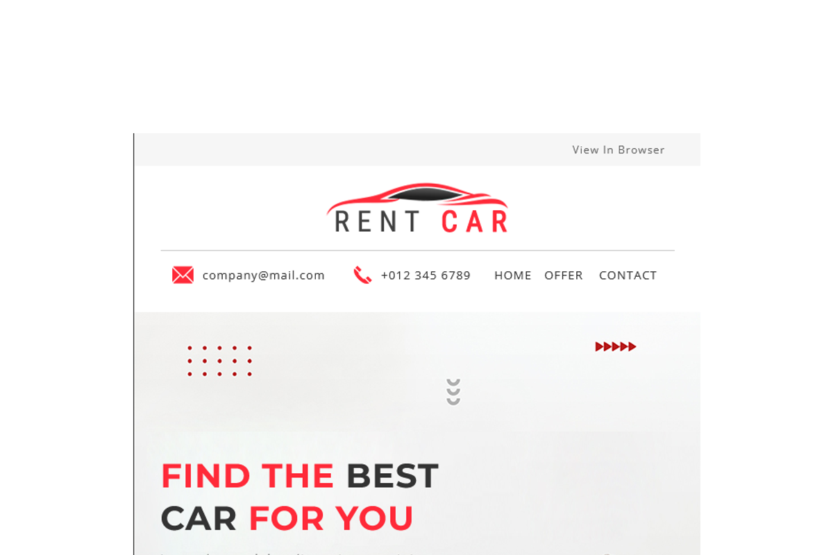 Rent Car - Responsive Email Template