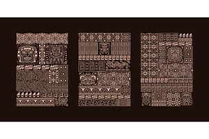 Maya ethnic posters. Aztec tribal