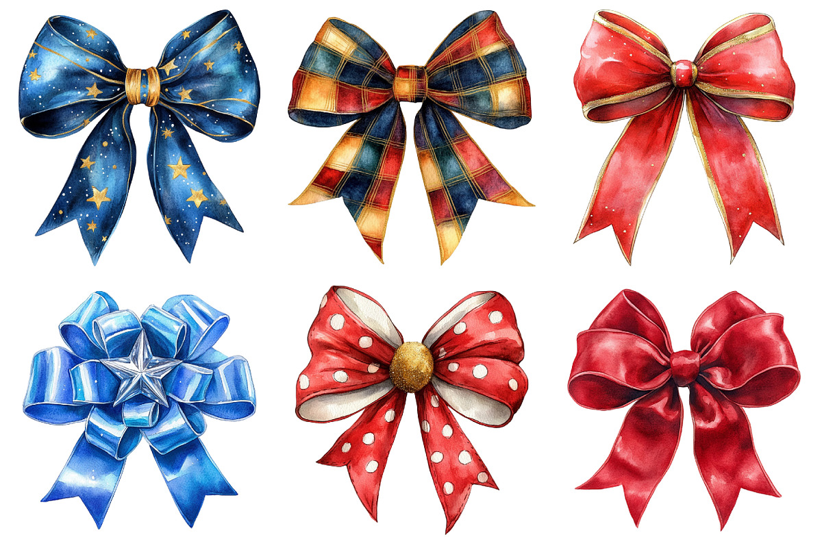 Christmas bow clipart, an Illustration by Daily.Designs (Photo 5 of 5)