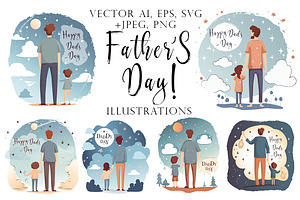 Father Day Vector Illustrations