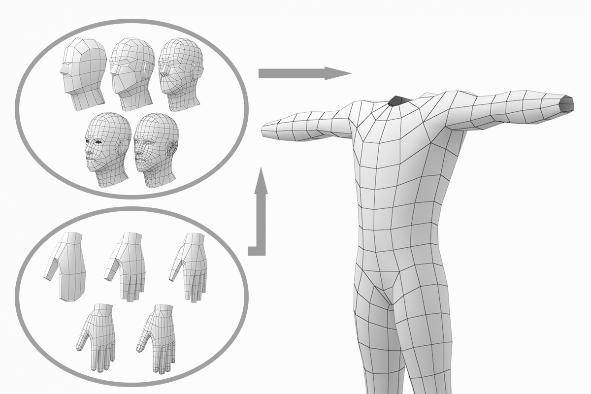 Natural Male T-Pose in 5 Topologies, a 3D by VK Studio (Photo 21 of 21)