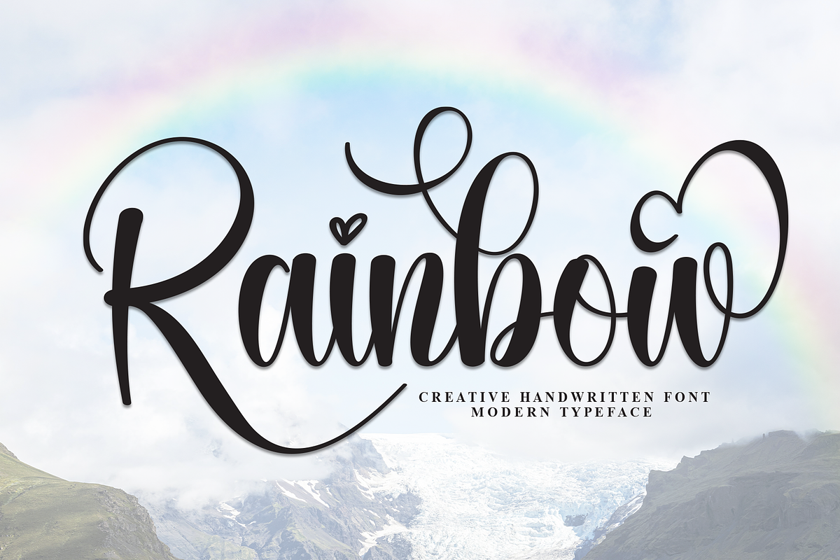 Rainbow | Script Font, a Handwritten Font by Scratchones (Photo 1 of 9)