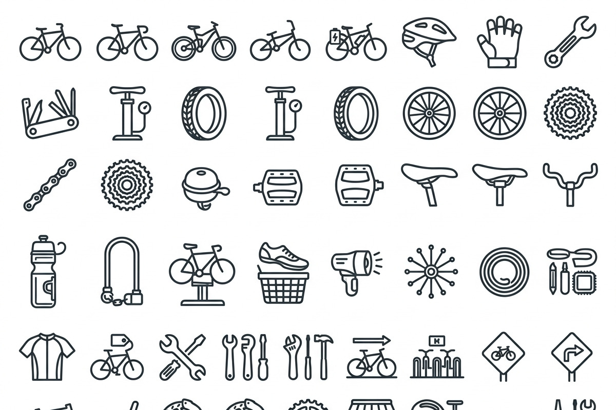 Budles Bicycle Shop Outline Icons, an Outline Icon by adenpinkstore (Photo 2 of 7)