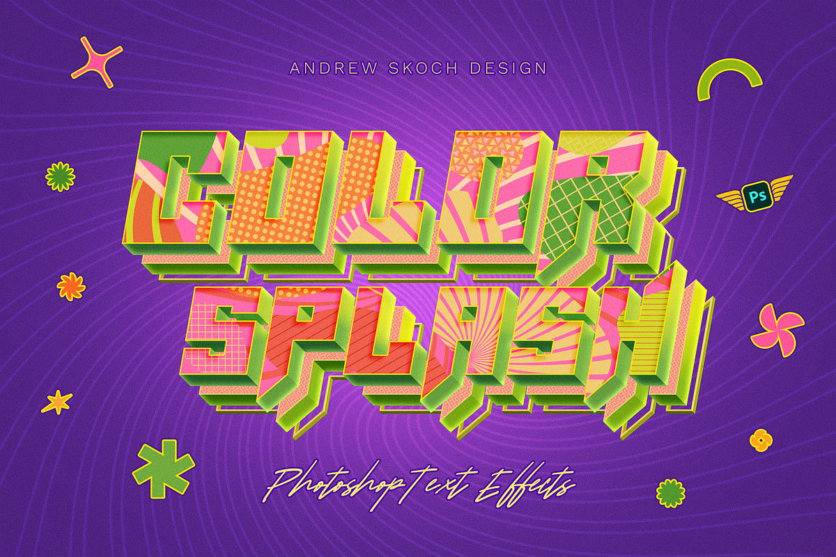 Sliced 3D Text Effects – 6 PSD, a Layer Style Add-On by Andrew Skoch Design (Photo 8 of 9)