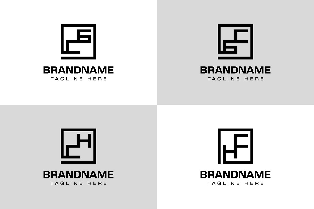 Letters CG GC CH HC Monogram Logo, a Branding & Logo Template by Pray Art Design Studio