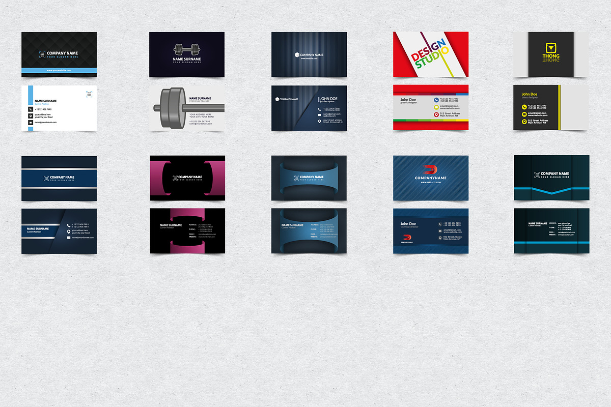 250 Business Card Vector Templates, a Business Card Template by Bobboz Store (Photo 18 of 18)