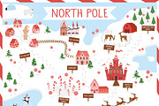 North Pole Christmas Map and Clipart, an Illustration by Milota (Thumbnail 2 of 3)