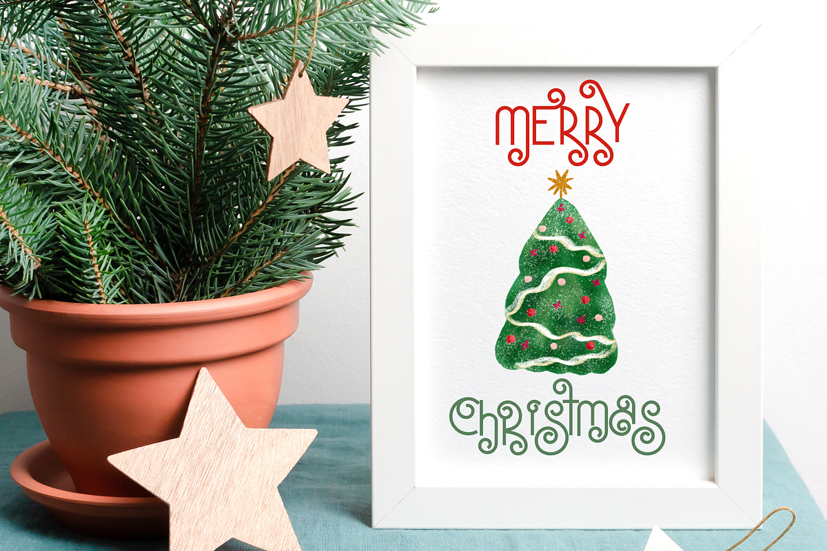 Santa's Beard Curly Christmas Font, a Font by Dancing with Ink (Photo 21 of 30)
