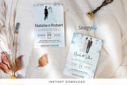 Navy Blue Wedding Invitation Temp, an Invitation Template by Snapybiz (Thumbnail 1 of 10)