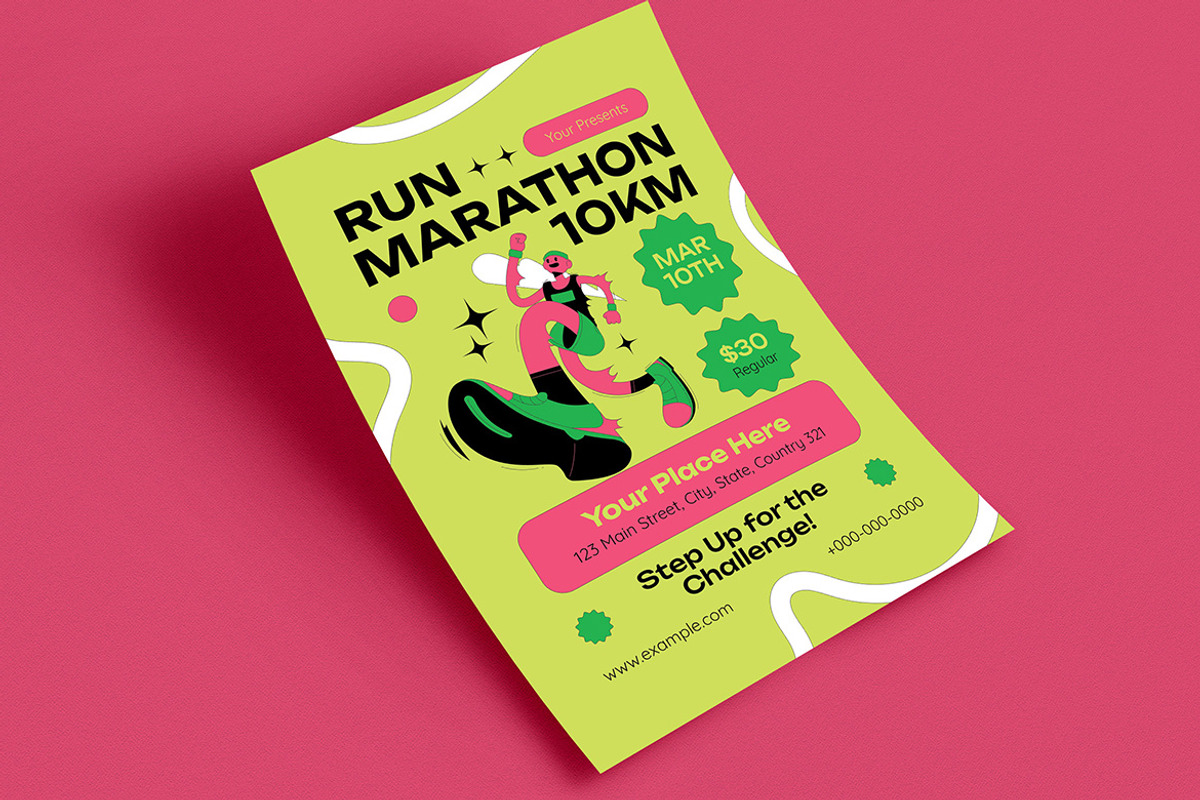 Retro Marathon Tournament Flyer, a Flyer Template by VectorVactory (Photo 2 of 3)