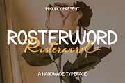Rosterword - Handmade Typeface, a Script Font by MaikoHatta (Thumbnail 1 of 9)