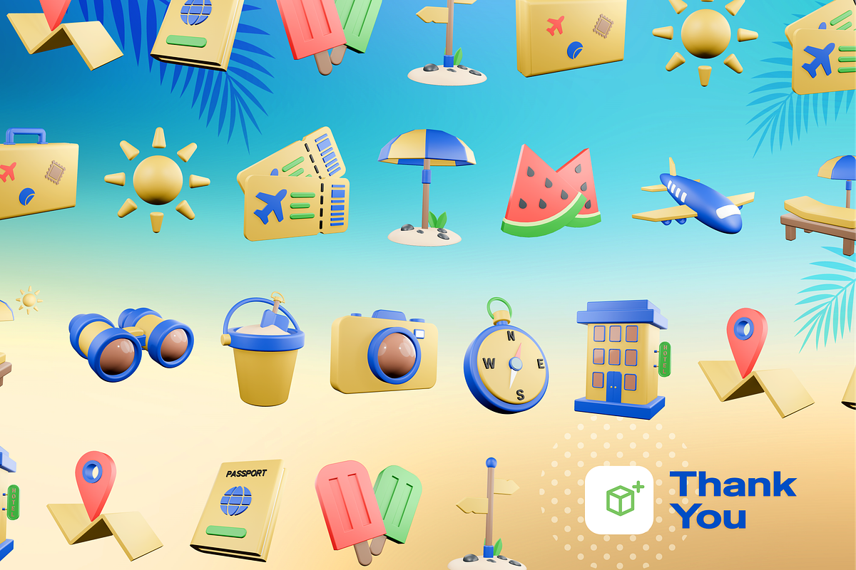 Holiday Travel 3D Icons, an Object 3D Model by Burntilldead (Photo 7 of 7)