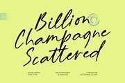 Billion Champagne Scattered Sticky, a Script Font by Letterena Studios Script (Thumbnail 1 of 15)