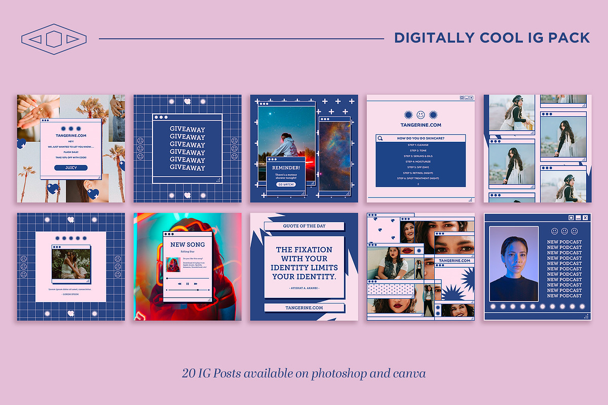 Digitally Cool IG Kit in PSD & CANVA, a Social Media Template by Tangerine Nation (Photo 12 of 13)