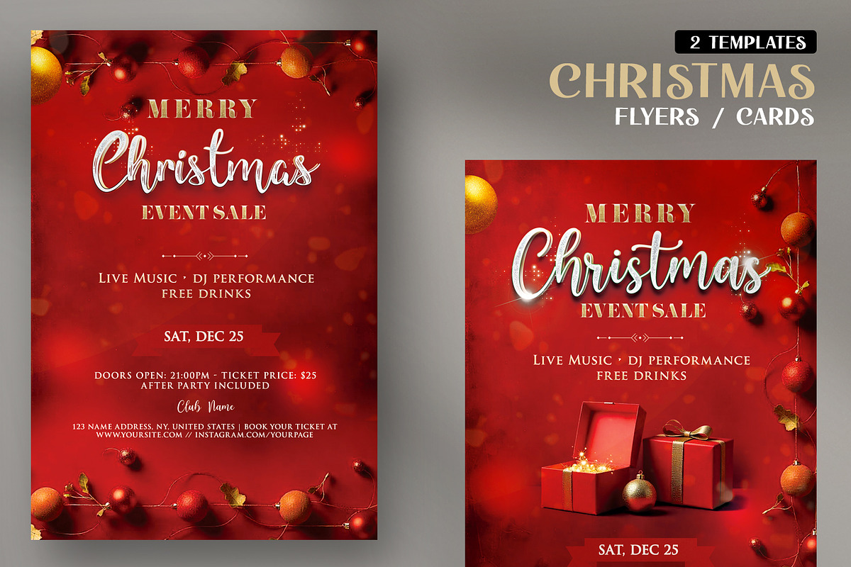 Christmas Sale Event - Flyer Design, a Flyer Template by PixelsDesign (Photo 1 of 3)