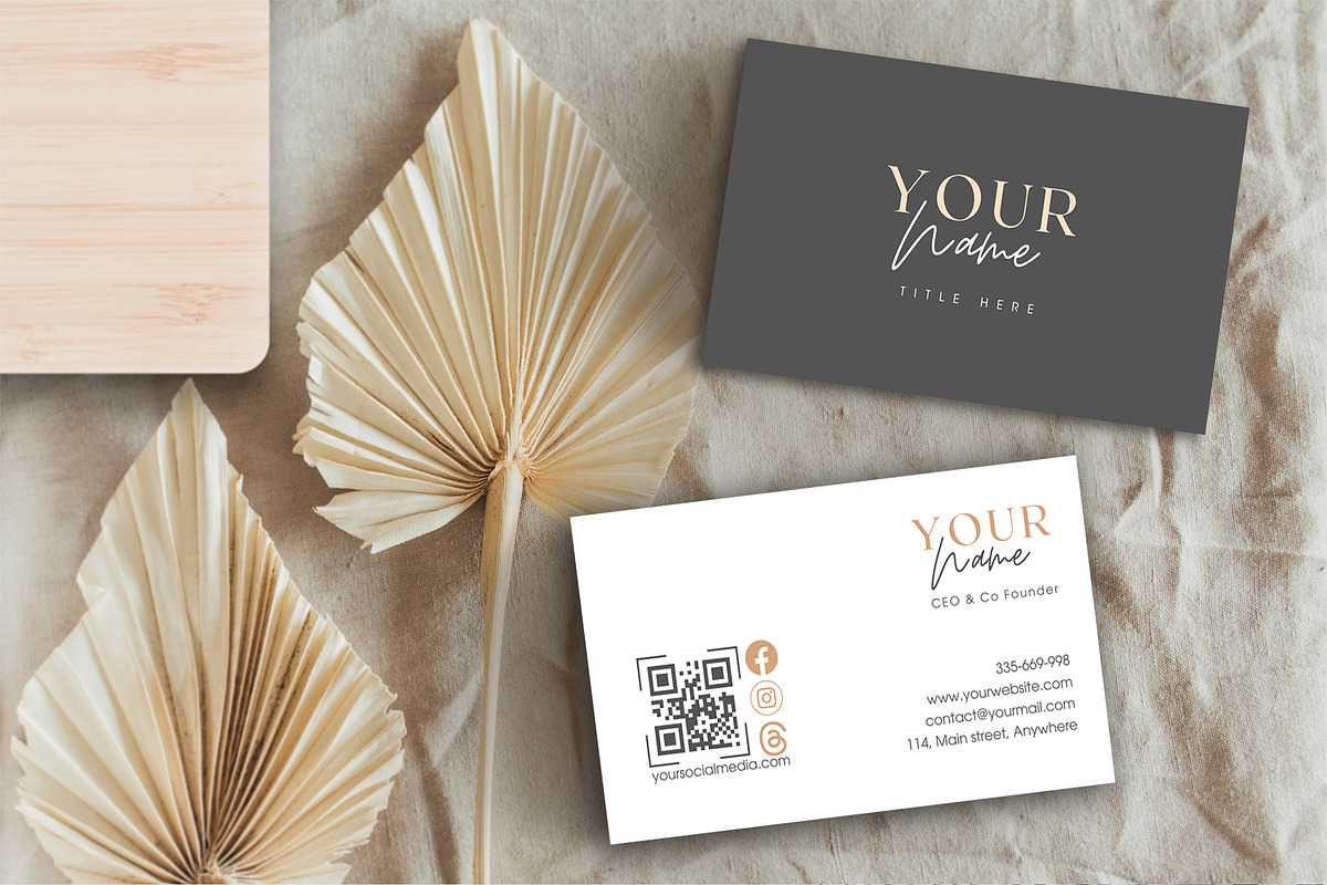 Business Card Template Canva QR Code, a Business Card Template by FakhiiDesigns (Photo 1 of 4)
