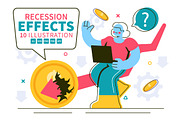 10 Recession Effects Illustration, a Finance Illustration by denayunebgt (Thumbnail 1 of 4)