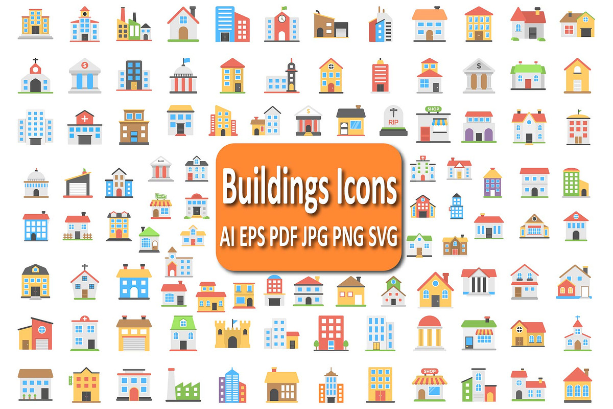 Versatile Buildings Icon Pack., an Icon by Vector Portal (Photo 1 of 6)