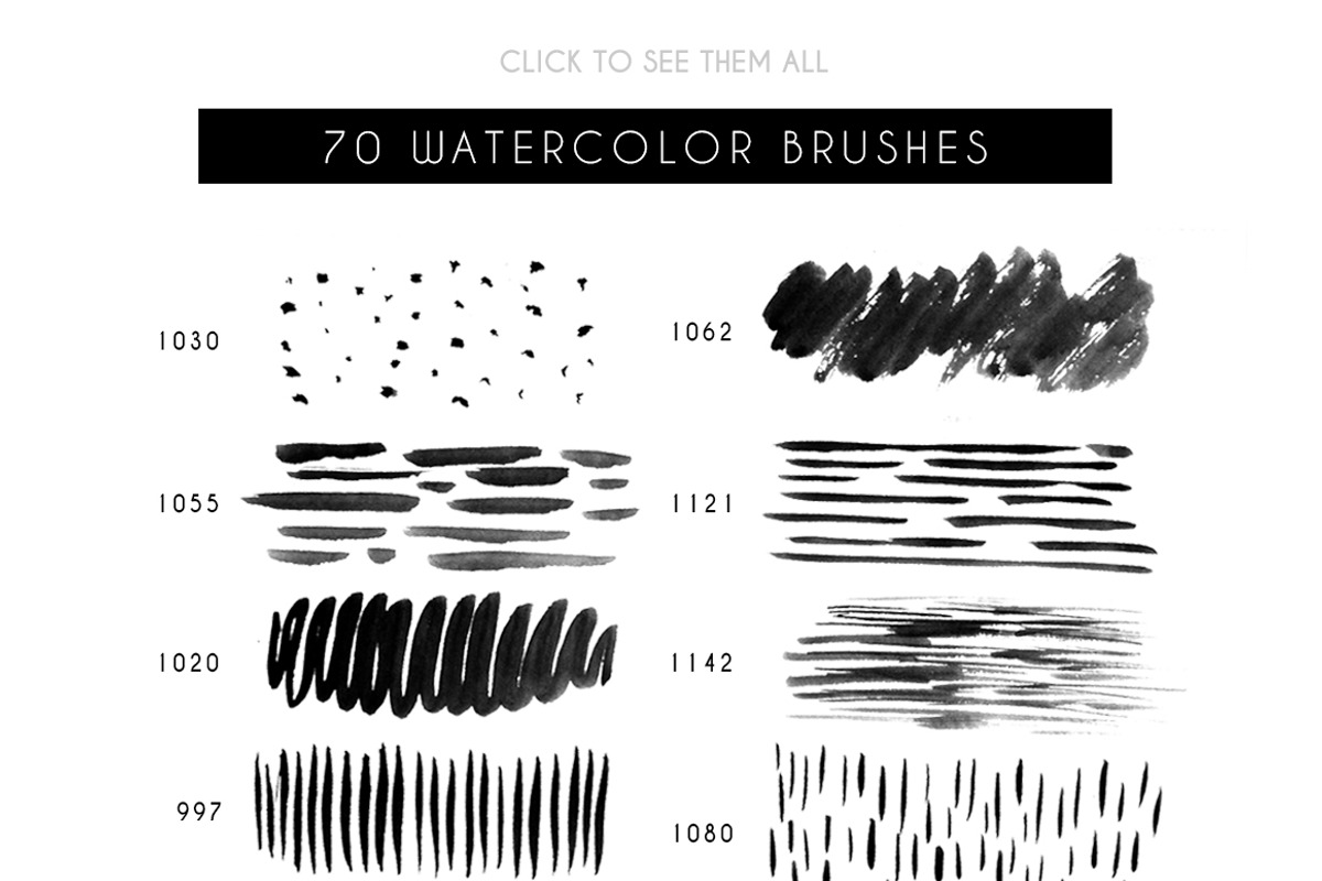 70 Patterns Watercolor Brushes preview 4