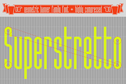 Superstretto Family banner font, a Sans Serif Font by Bellini studio (Thumbnail 1 of 17)