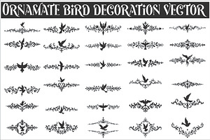 Beautiful ornate bird decoration, an Illustration by Amazin_art