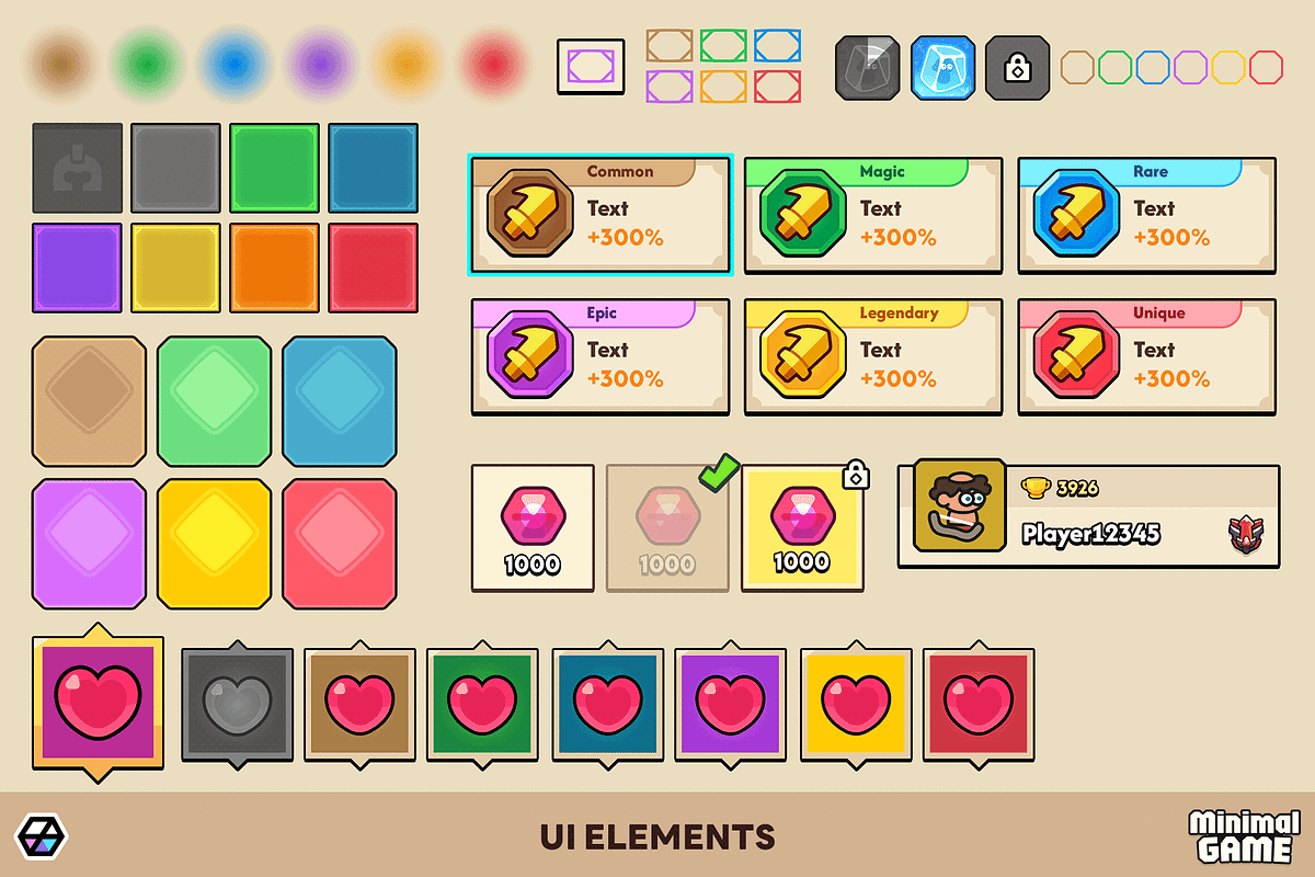 GUI Pro - Minimal Game Light, an UI Kit Template by LAYERLAB (Photo 8 of 51)