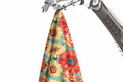 9 Robotic Arm Holding Fabric Mockup, a Mockup by GraphicVil (Thumbnail 5 of 12)