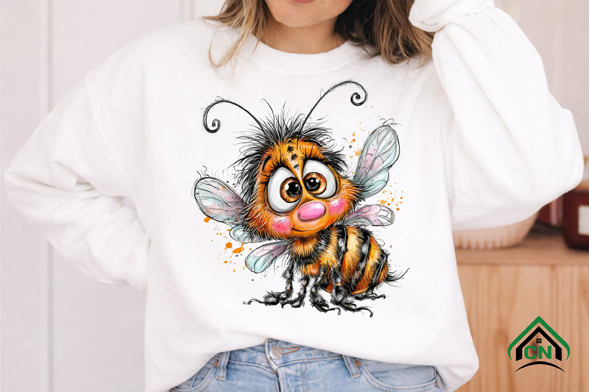 Whimsical Fuzzy Bee PNG Clipart, a Seasonal Illustration by Craft Nest (Photo 5 of 6)