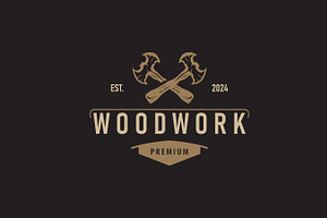 carpenter wood logo design simple, a Branding & Logo Template by Maylianaw28