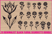 Black Floral Silhouette Set, an Illustration by balal (Thumbnail 1 of 21)