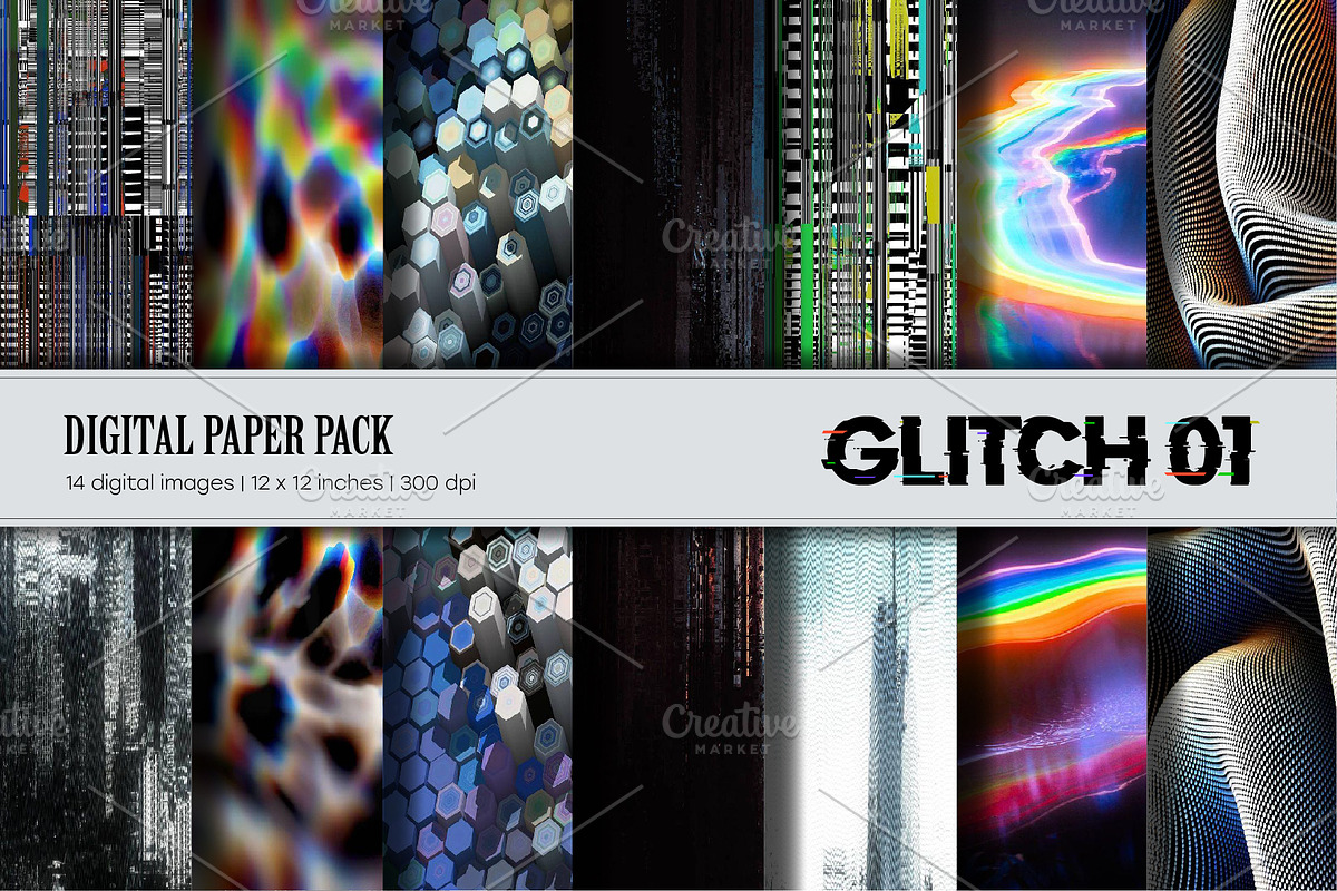 Big Bundle Glitch Psychedelic., a Texture Illustration by KENO Mascots (Photo 2 of 11)