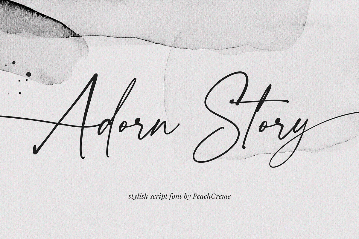 Adorn Story Script Font, a Handwritten Font by PeachCreme (Photo 2 of 8)