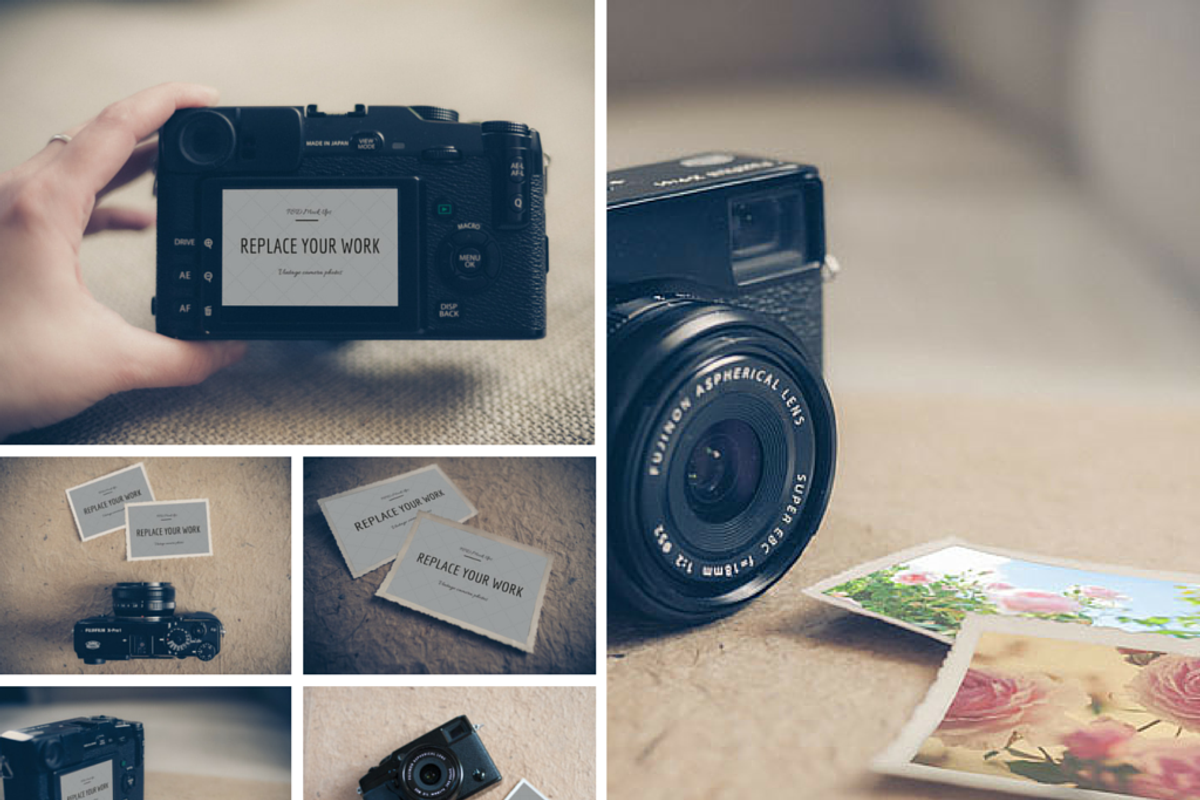 6 Vintage Camera Mockups Bundle, a Mockup by Jana Mänz Photography (Photo 2 of 2)