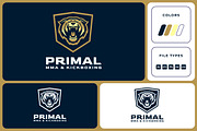 Aggressive Tiger in Shield Logo, a Templates & Theme by Suhandi (Thumbnail 1 of 4)