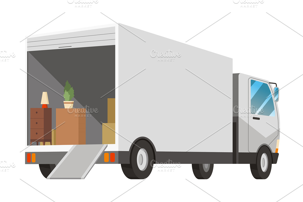 Moving service truck. Delivery, a Transportation Illustration by Things for designers