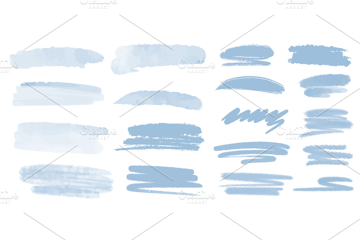 Delicate pastel blue watercolor, an Illustration by Tati_Kli