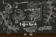 Watercolor Break Time Coffee, a Food Illustration by Graphobia (Thumbnail 4 of 12)