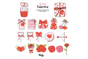 Groovy Valentines Day Clipart, a Decorative Illustration by KisbyArt (Thumbnail 3 of 6)