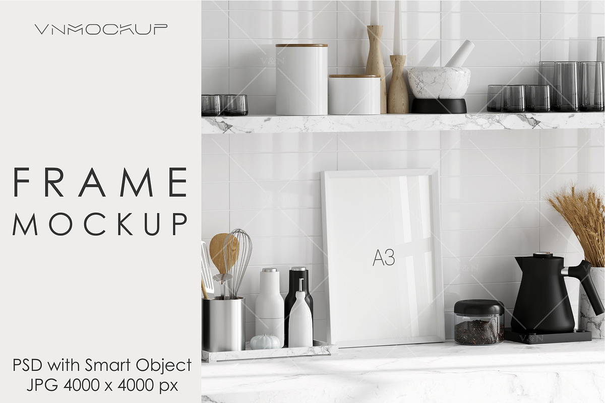 Kitchen Frame Mockup PSD JPG, a Poster Template by VNmockup (Photo 2 of 5)