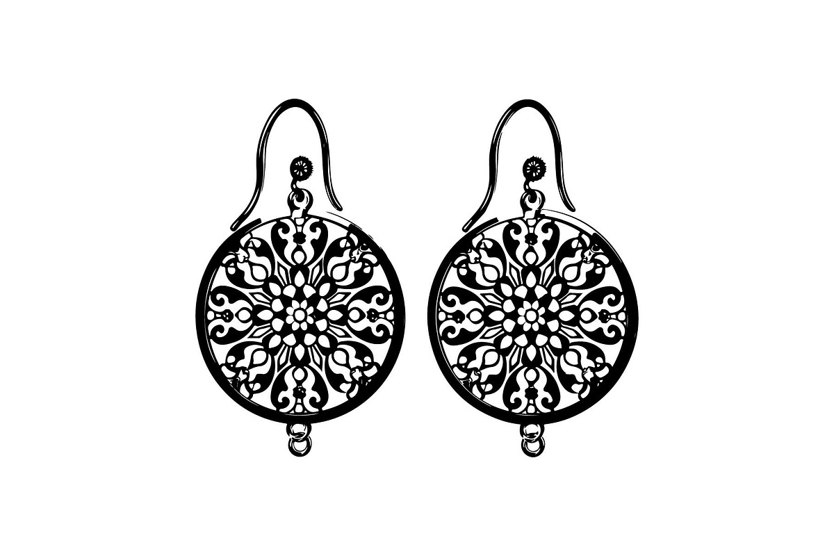 Round Filigree Earrings SVG Set, a Graphic by Creativeshirt (Photo 10 of 13)