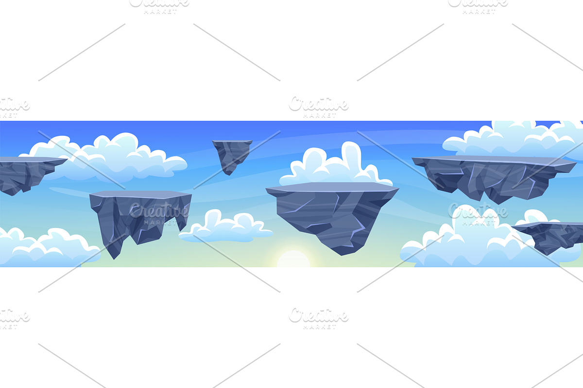 Game stone platforms. Rock piece, an Illustration by Stock-Smart-Start