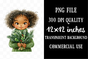 Black Girl Christmas Eve Clipart, an Illustration by Designking (Thumbnail 4 of 5)