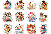 Watercolor Mother’s Day Clipart, an Illustration by Designking (Thumbnail 4 of 5)