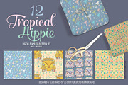 Tropical Hippie Seamless Pattern Set, a Pattern Graphic by Sketchbook Designs (Thumbnail 3 of 7)