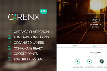 Cirenx - One Page Multi-purpose PSD