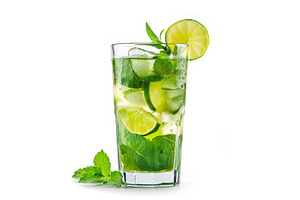 A refreshing mojito in a tall glass, a Food & Drink Photo by piter.goskov