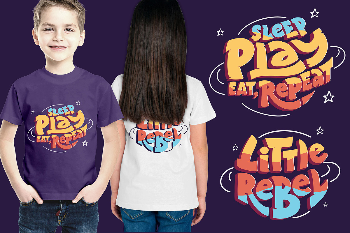 Set of phrases for kids zone, a Decorative Illustration by Lettering_Logo (Photo 4 of 5)