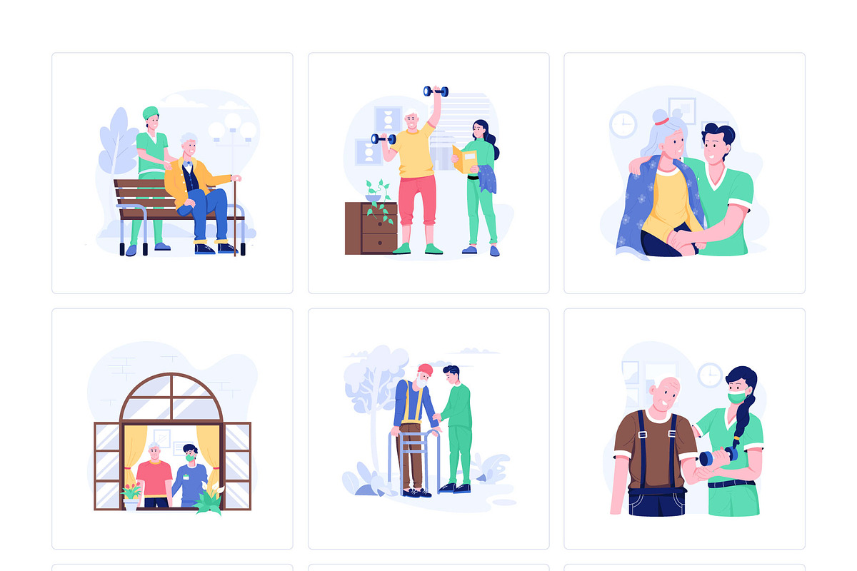 Flat Nursing Illustrations, a Healthcare Illustration by Prosymbols (Photo 6 of 6)